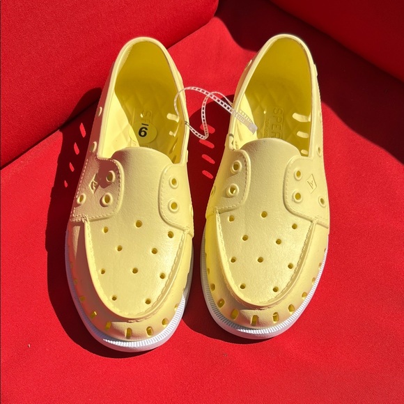 Other - Sperry Top-Sider plastic yellow and white boat style shoes. NWOT